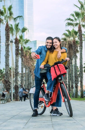 Turistas en bicicleta, Barcelona