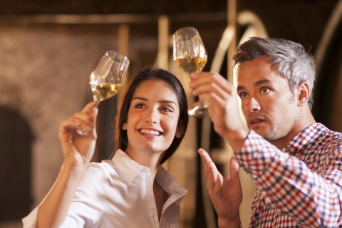 Turista en una cata de vino