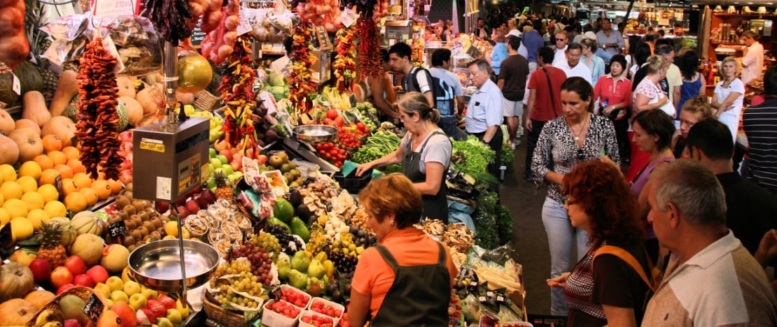 Turistas en el mercado de la Boquería-Sant Josep, Barcelona