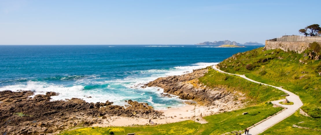 Paseo de Monte Boi de Baiona en Pontevedra, Galicia