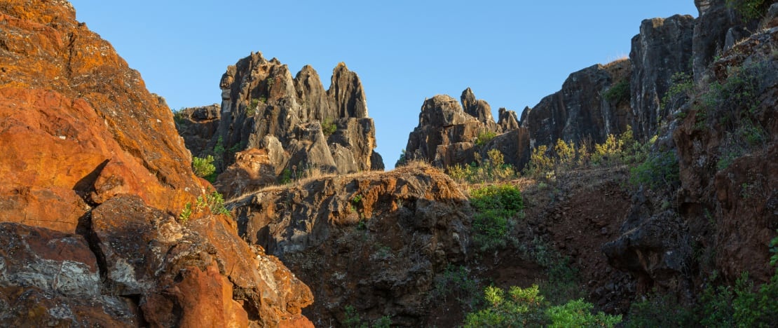 Paisaje característico de la Sierra Norte de Sevilla en Andalucía